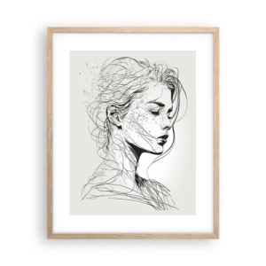 Plakát v rámu světlý dub - Portrét v zamyšlení - 40x50 cm