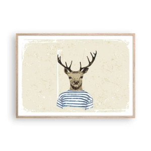 Plakát v rámu světlý dub - Protože mám rád pruhované košile! - 100x70 cm