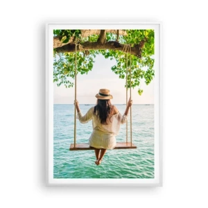 Plakát v bílém rámu - Život je krásný - 70x100 cm