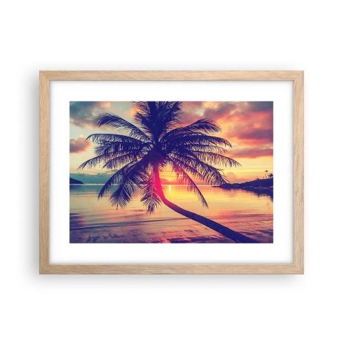 Plakát v rámu světlý dub - Večer pod palmami - 40x30 cm