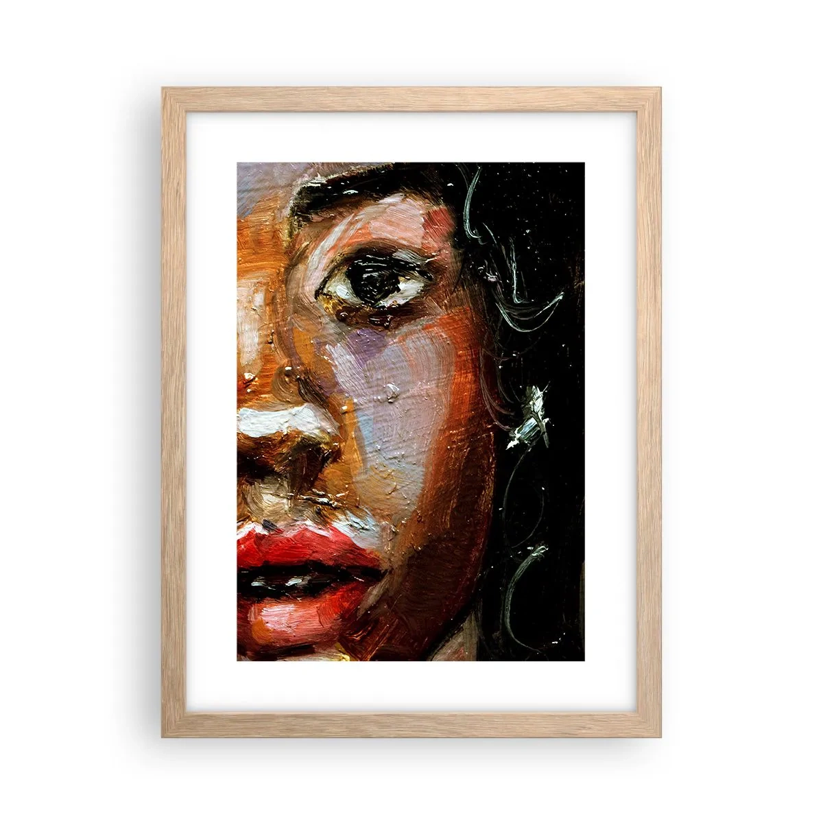 Plakát v rámu světlý dub - Černá a jas - 30x40 cm