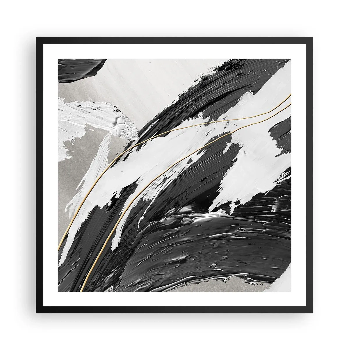 Plakát v černém rámu - Velkorysá abstrakce - 60x60 cm