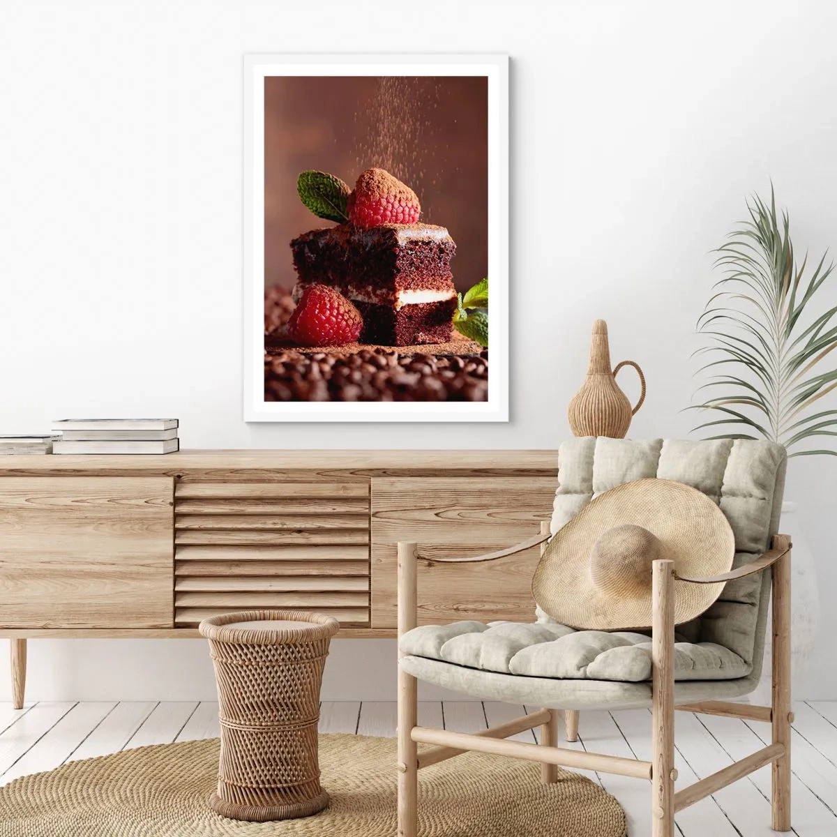 Plakát v bílém rámu - Život je sladký - 70x100 cm