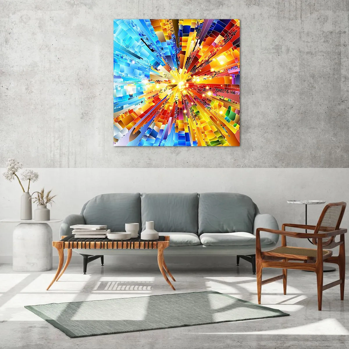 Obraz na skle - In medias res - 40x40 cm