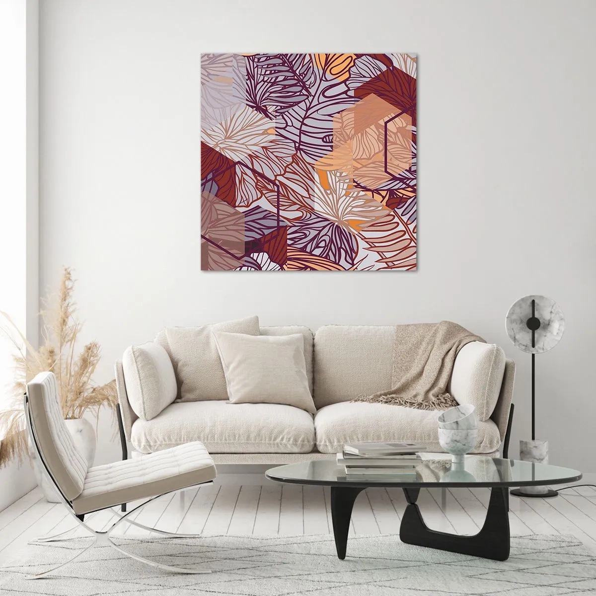Obraz na skle - Nemožný vztah mezi geometrií a přírodou - 30x30 cm