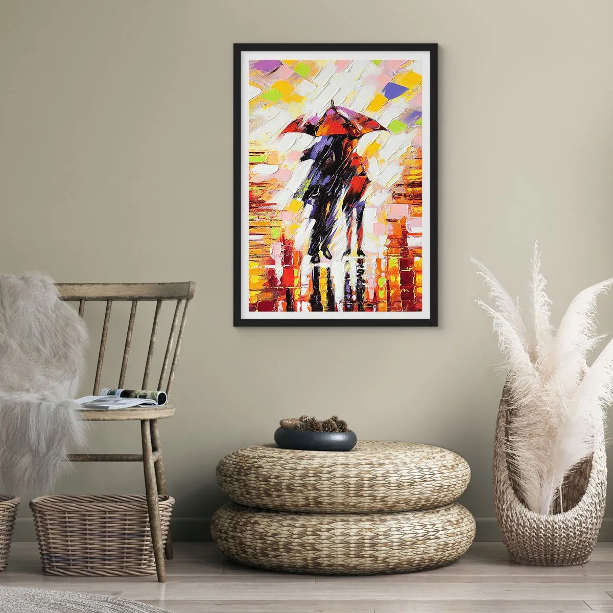 Plakát v černém rámu - Společně přes noc a déšť - 40x50 cm