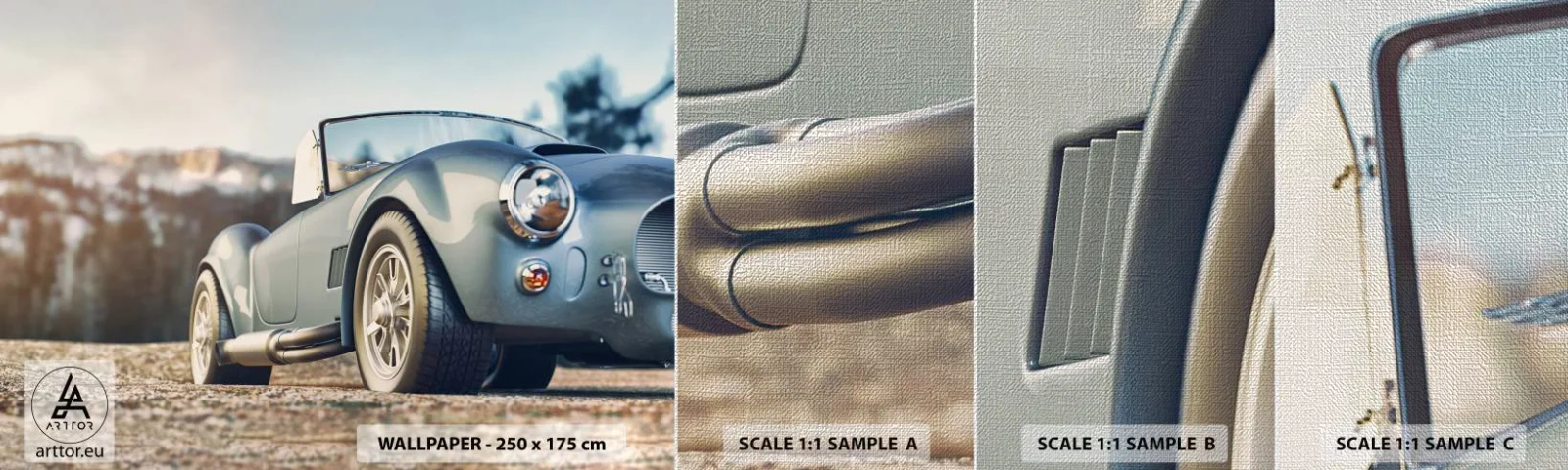 Vzor Fototapety Premium Canvas - Protože na stylu záleží - Auto, Kabriolet, Výlet - 100x30 cm