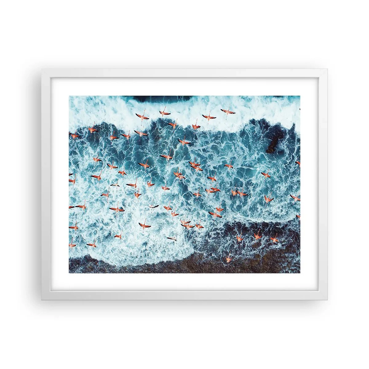 Plakát v bílém rámu - Přímořský průvod - 50x40 cm