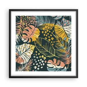 Plakát v černém rámu - Listová fantazie - 50x50 cm