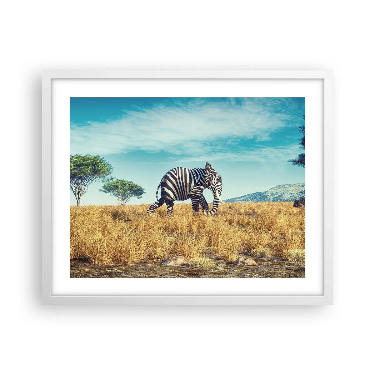 Plakát v bílém rámu - Šedá už není v módě - 50x40 cm