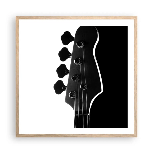 Plakát v rámu světlý dub - Rockové ticho - 60x60 cm