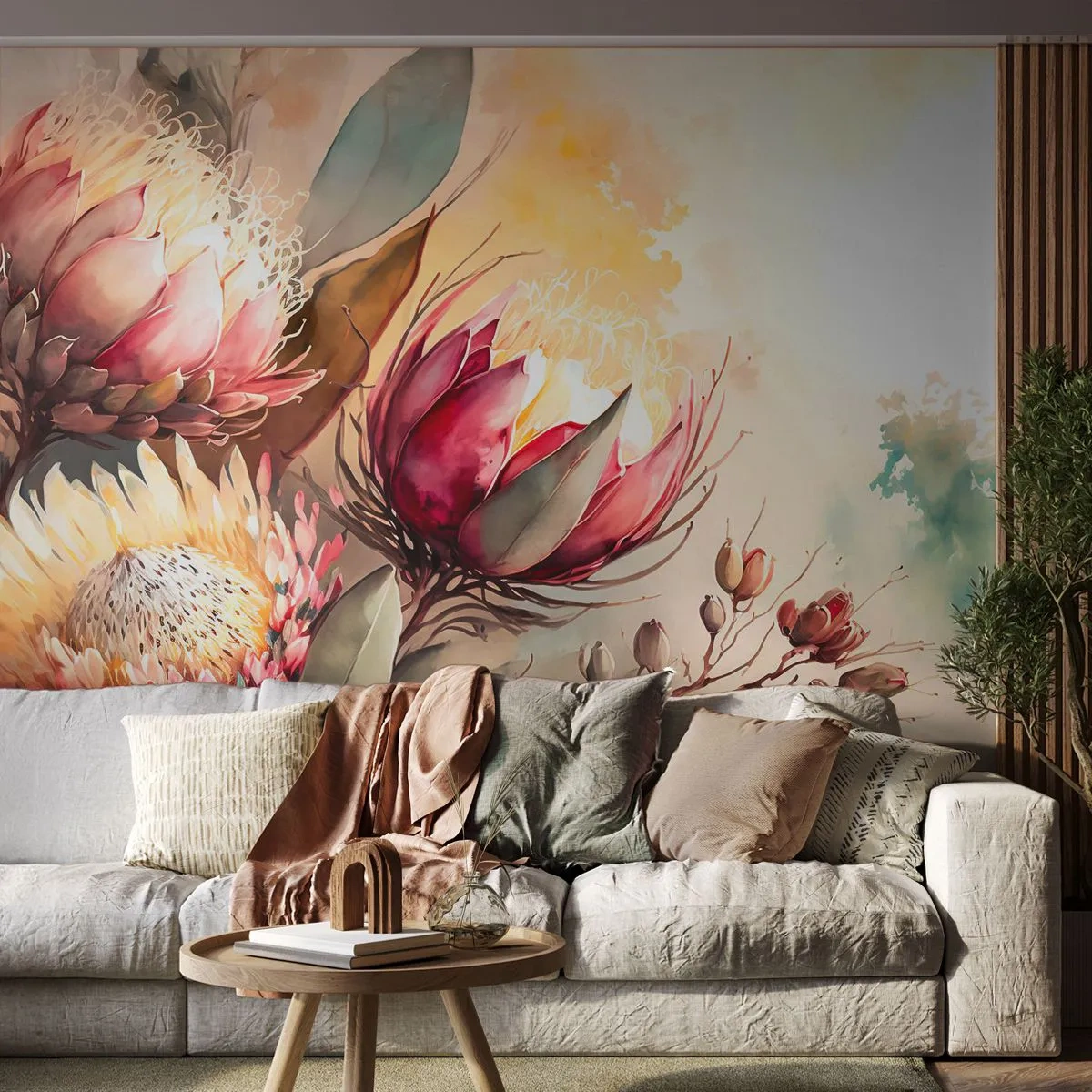 Fototapeta Standard Eco - Z profilu a en face - Květiny, Art Deco, Botanika - 350x256 cm