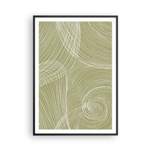 Plakát v černém rámu - Mistrovská abstrakce v bílé - 70x100 cm