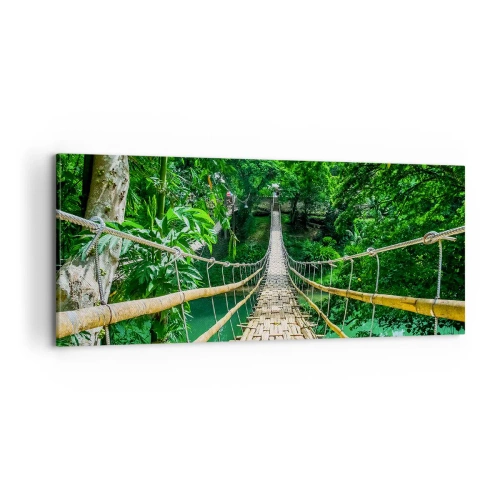 Obraz na plátně - Opičí most nad zelení - 100x40 cm
