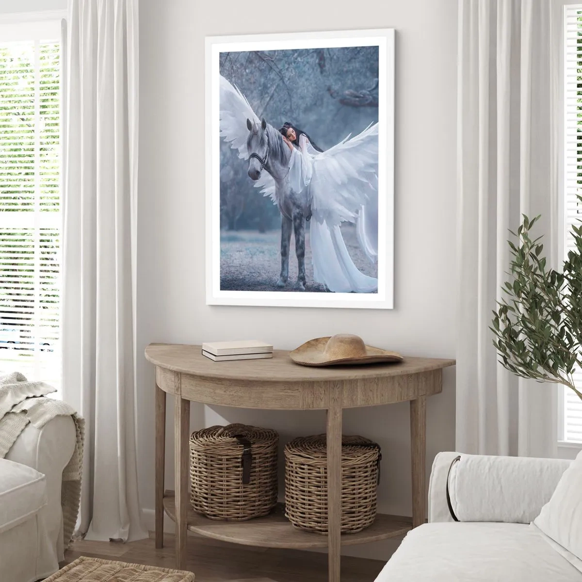Plakát v bílém rámu - Nadšený okamžik - 70x100 cm