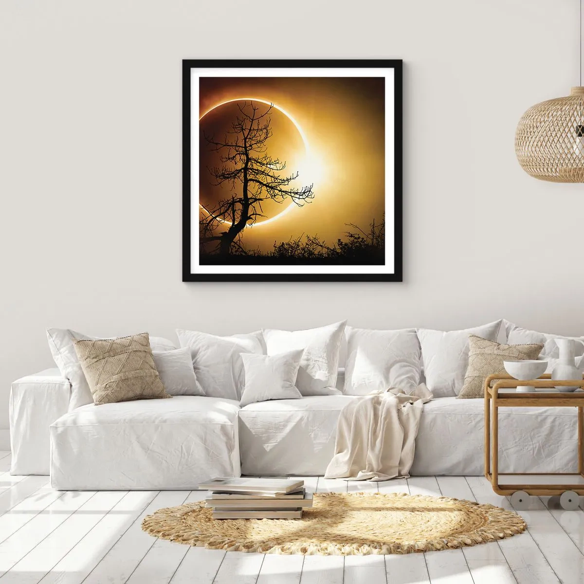 Plakát v černém rámu - Úplné zatmění - 60x60 cm