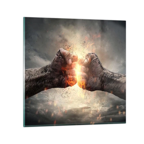 Obraz na skle - Jdi do války - 50x50 cm