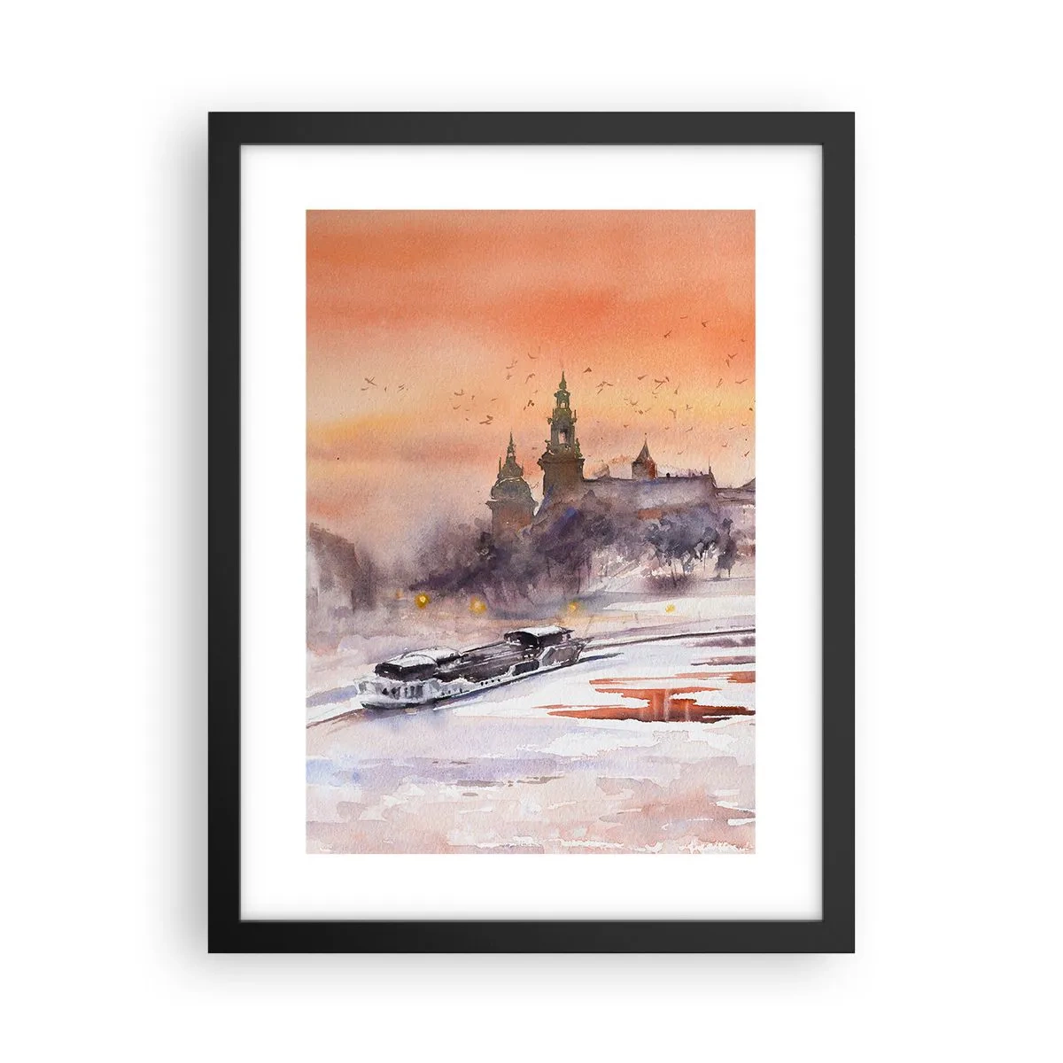 Plakát v černém rámu - Královský západ slunce - 30x40 cm