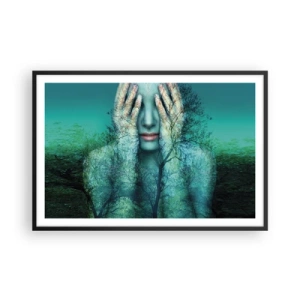 Plakát v černém rámu - Ponořená do modré - 91x61 cm