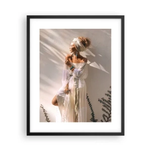 Plakát v černém rámu - Slunce a dívka - 40x50 cm