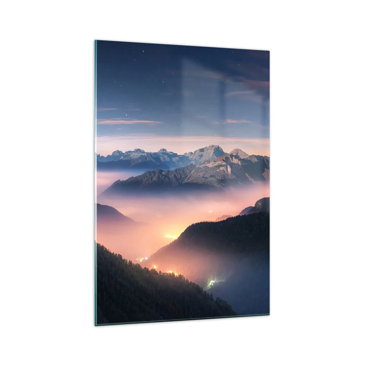 Obraz na skle - Světlo v údolích - 70x100 cm