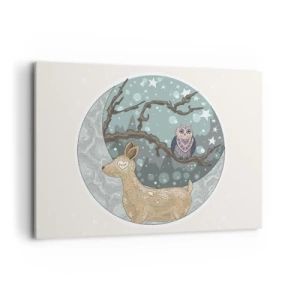 Obraz na plátně - Pohádková, lesní noc - 100x70 cm