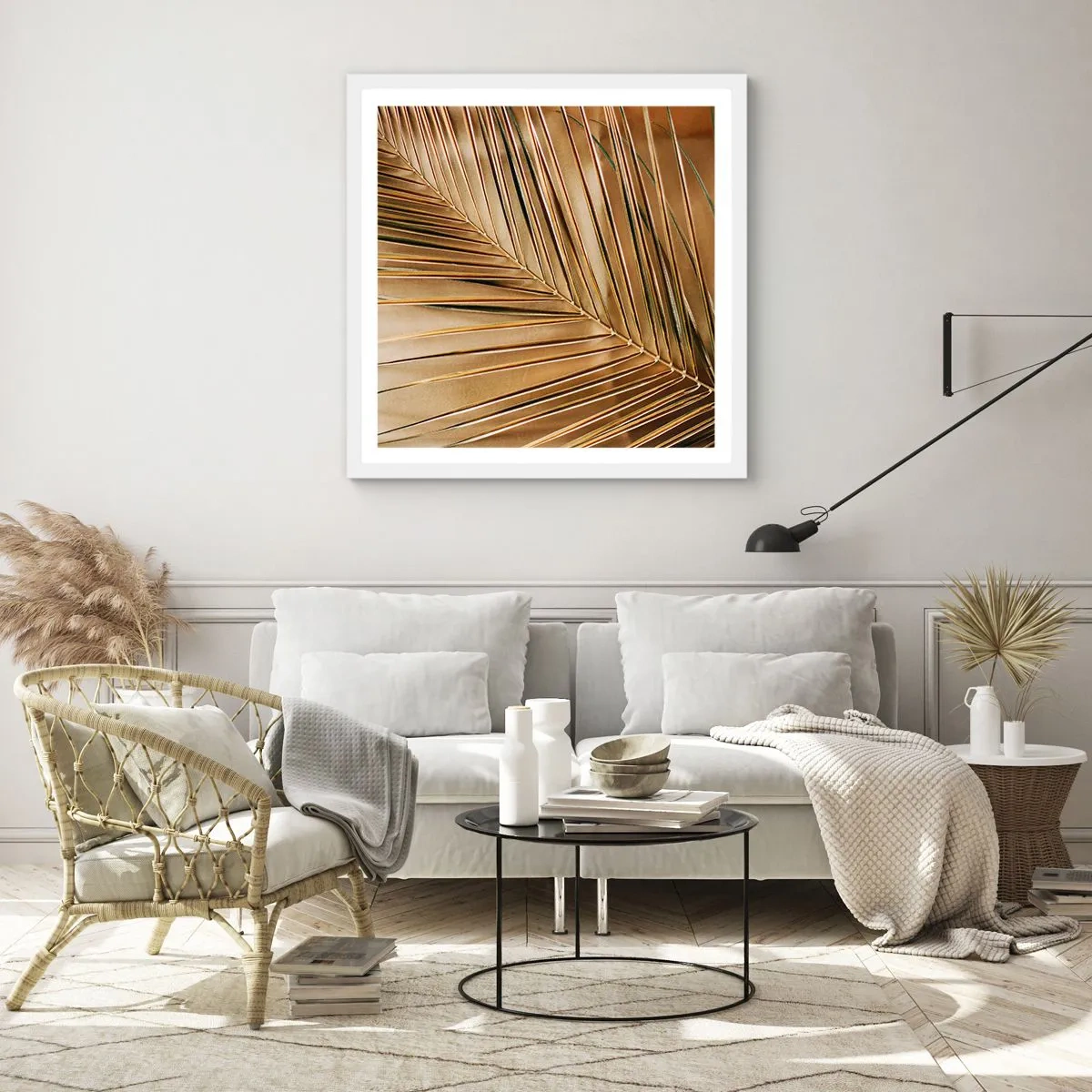 Plakát v bílém rámu - Přírodní kolonáda - 50x50 cm