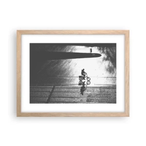 Plakát v rámu světlý dub - Dopředu, přes město - 40x30 cm