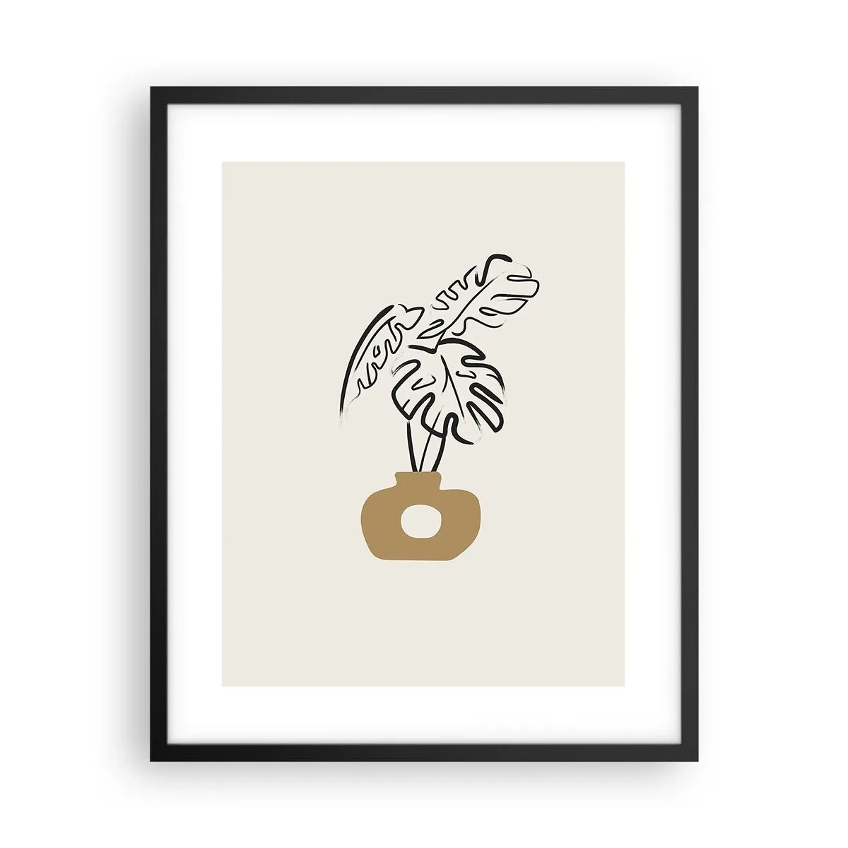 Plakát v černém rámu - Monstera – ozdoba pro domácnost - 40x50 cm