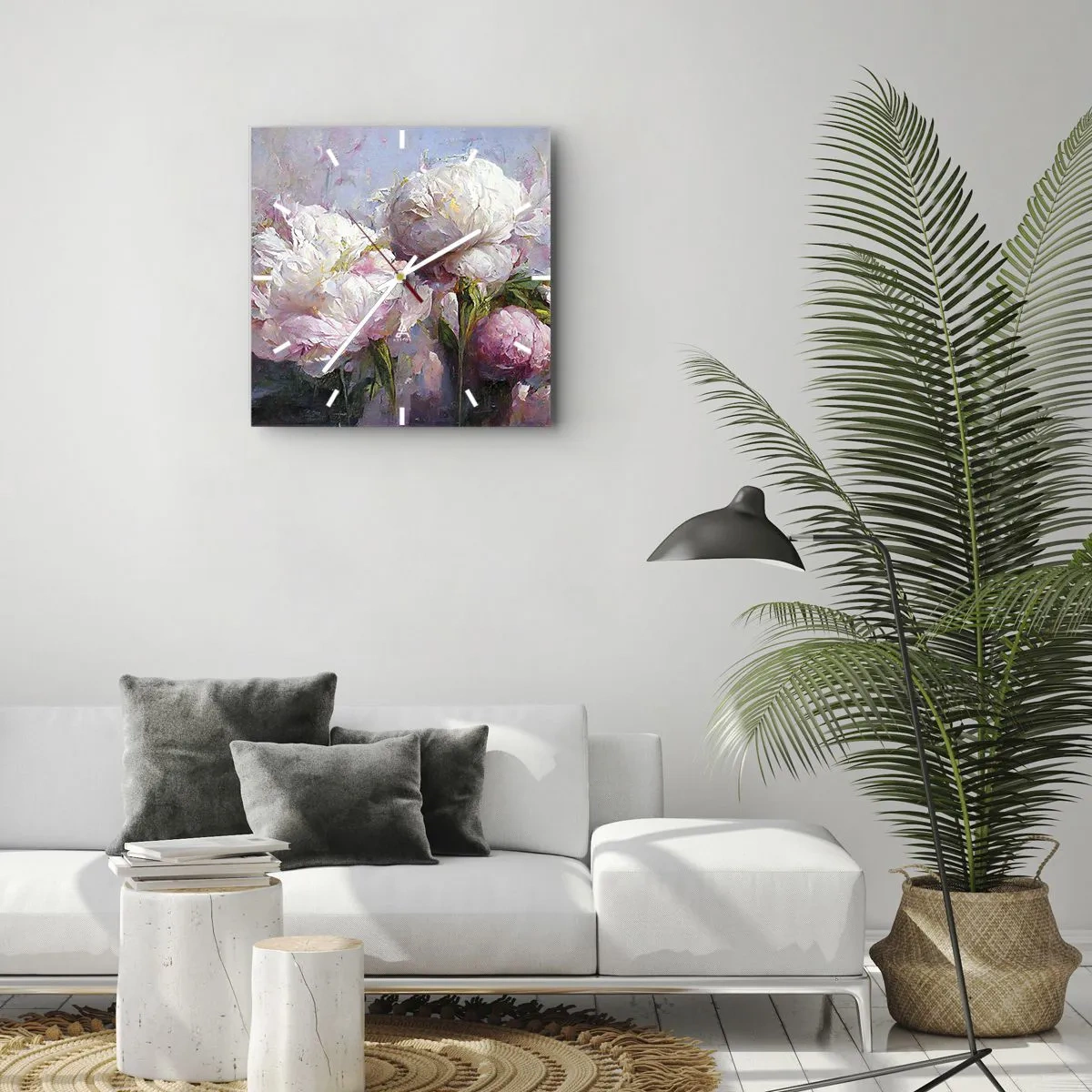 Nástěnné hodiny - Kytice překypující životem - 30x30 cm