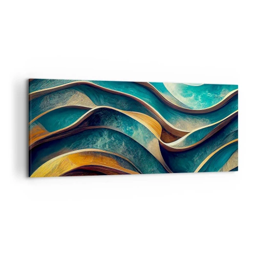 Obraz na plátně - Meandry modré - 120x50 cm