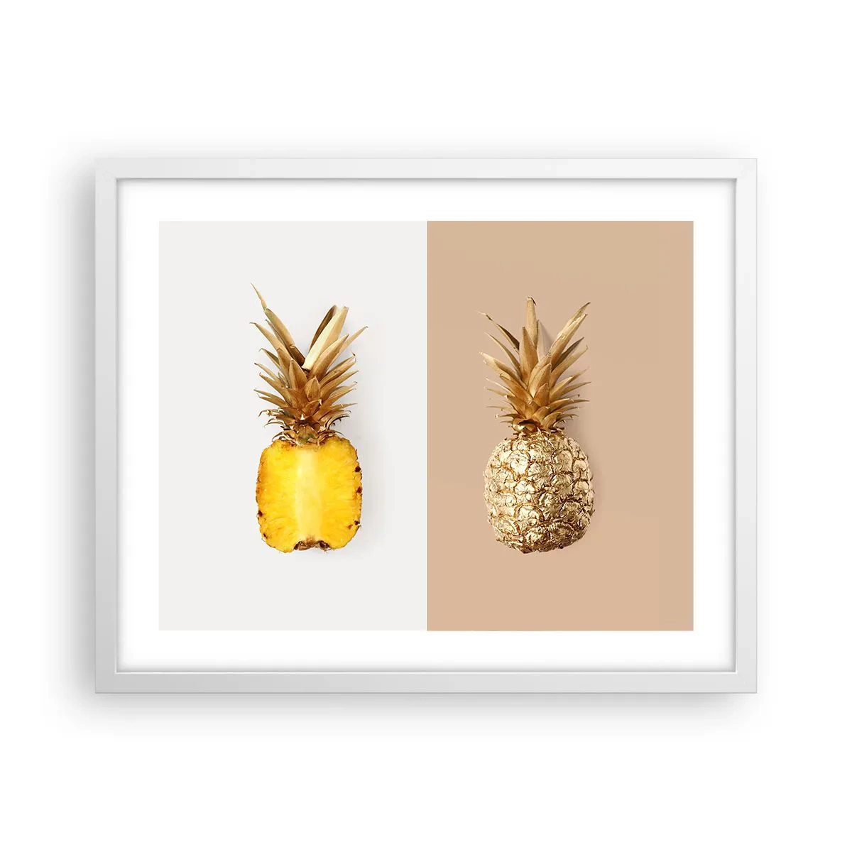 Plakát v bílém rámu - Ananas pro nás - 50x40 cm