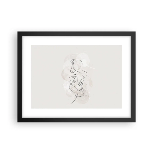 Plakát v černém rámu - Zamotaní v objetí - 40x30 cm