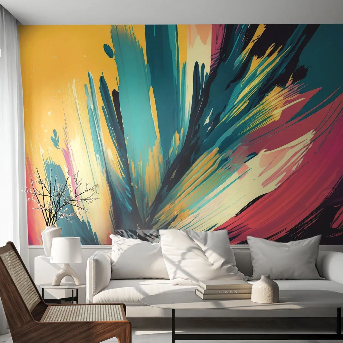 Fototapeta Premium Canvas - Kompozice – exploze radosti - Abstrakce, Kus, Moderní - 250x175 cm