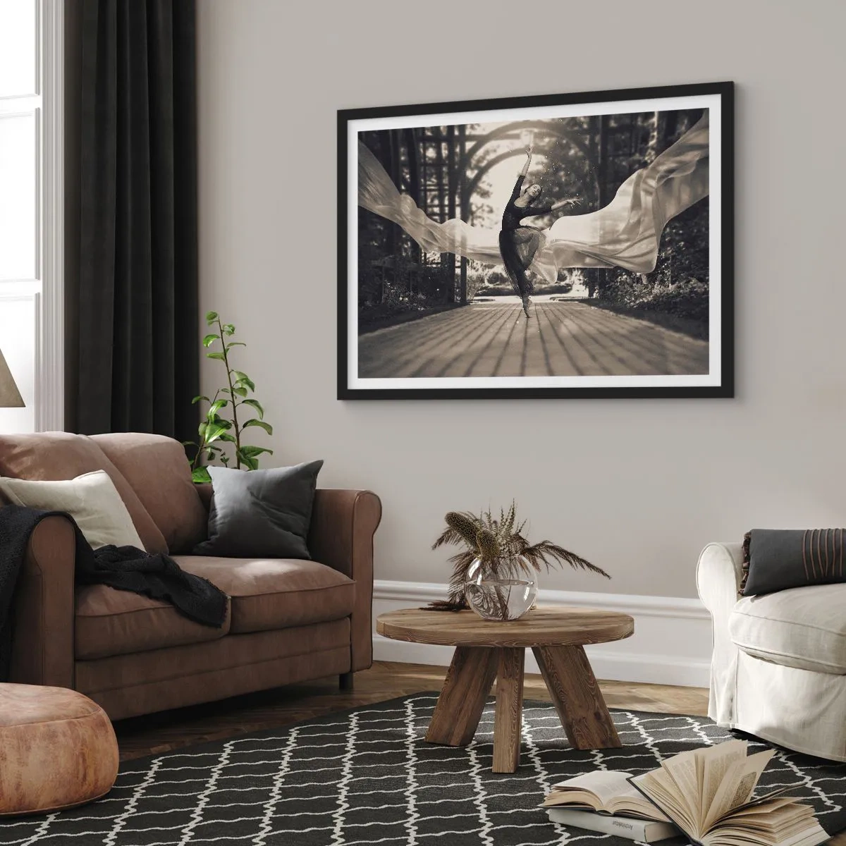 Plakát v černém rámu - Tanec ducha zahrady - 91x61 cm