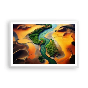 Plakát v bílém rámu - Životodárná řeka - 91x61 cm