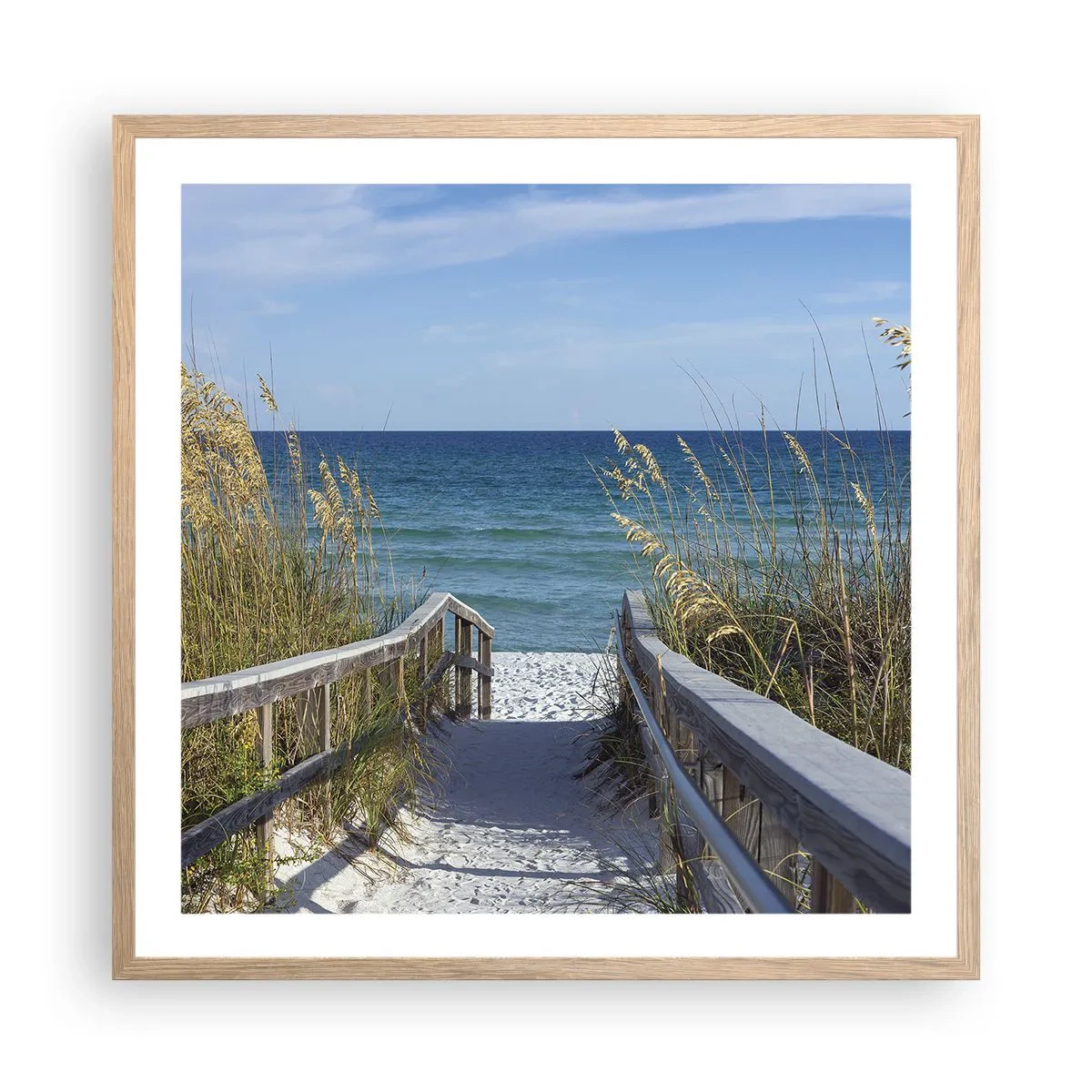 Plakát v rámu světlý dub - Na slunci, ve větru - 60x60 cm