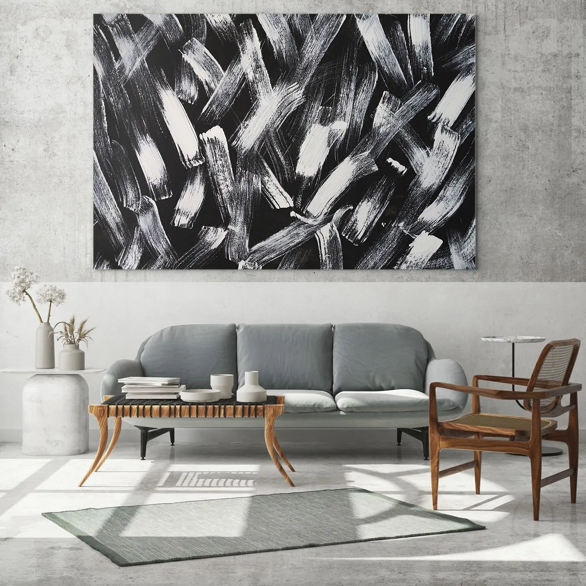 Obraz na skle - Abstrakce v industriálním duchu - 70x50 cm