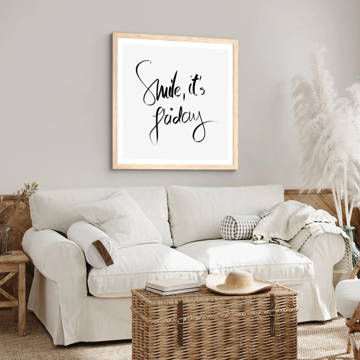 Plakát v rámu světlý dub - Opravdová radost - 60x60 cm