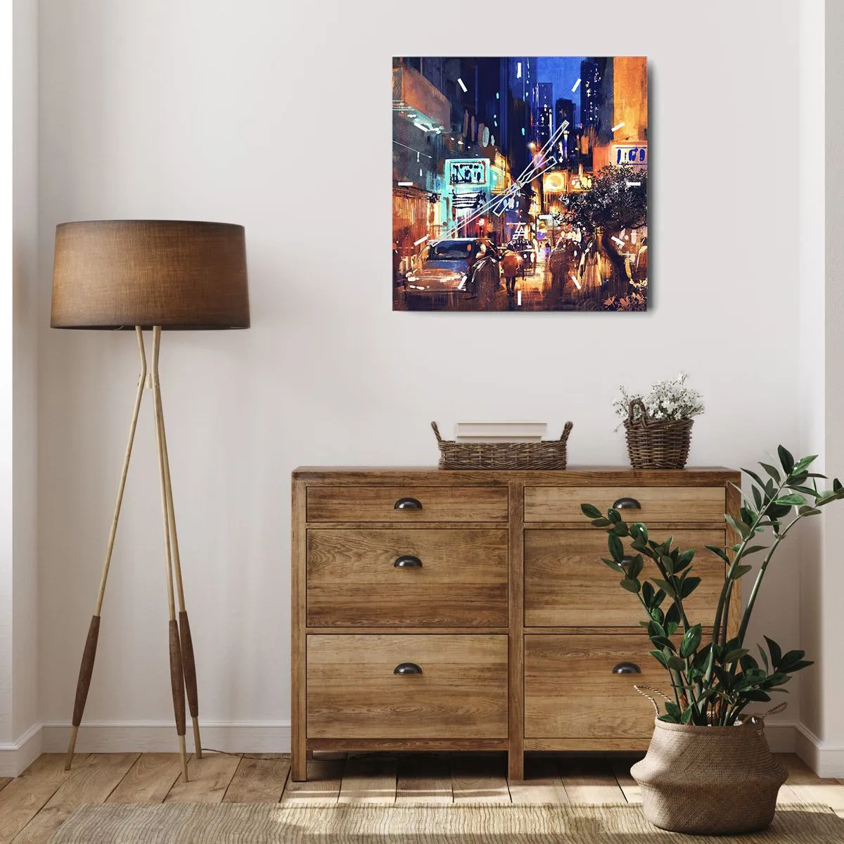 Nástěnné hodiny - A město nespí - 30x30 cm