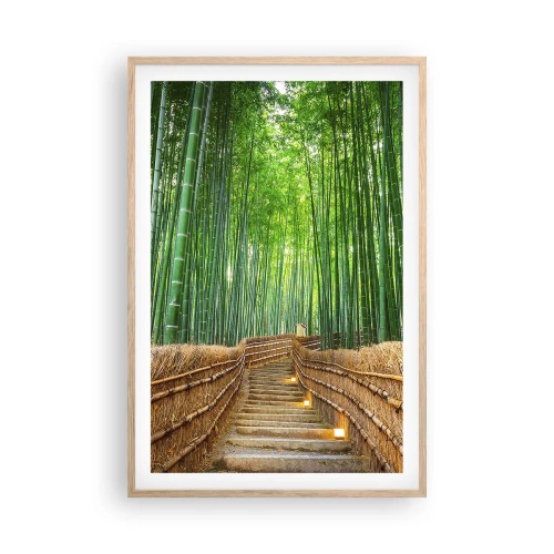 Plakát v rámu světlý dub - Esence asijské přírody - 61x91 cm