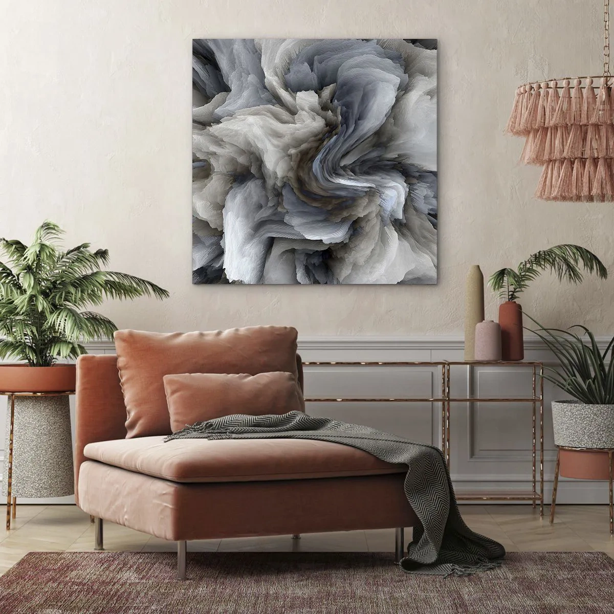 Obraz na plátně - Kámen a květ - 70x70 cm