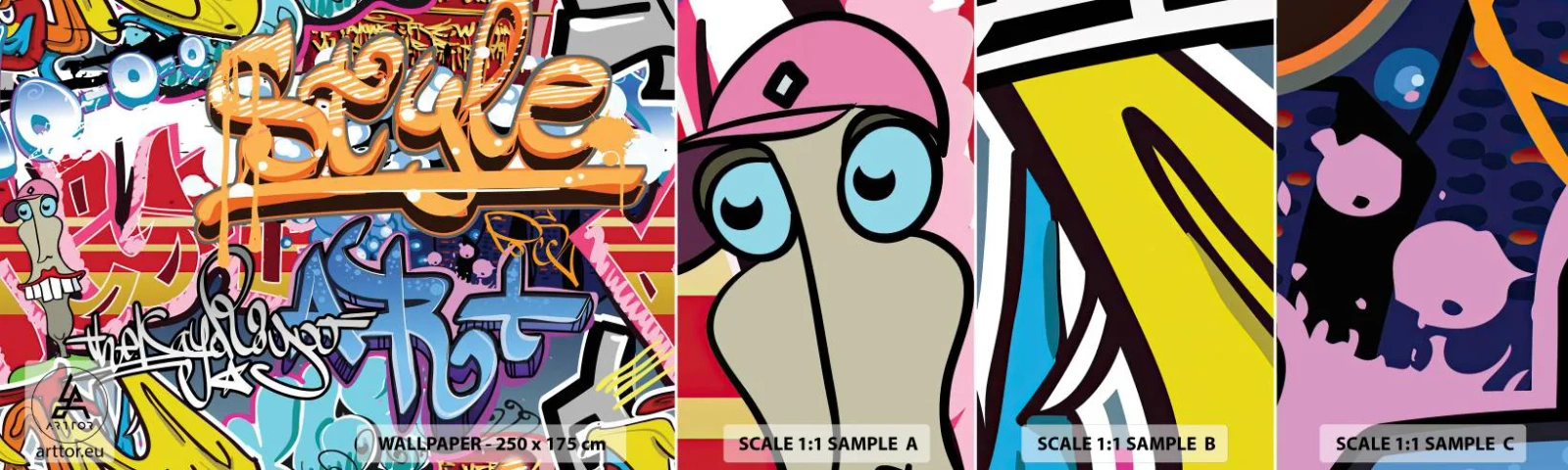 Fototapeta Vzorek Standard Eco - Nástěnné malby, nástěnné malby, nástěnné malby… - Graffiti, Kus, Moderní vzor - 100x30 cm