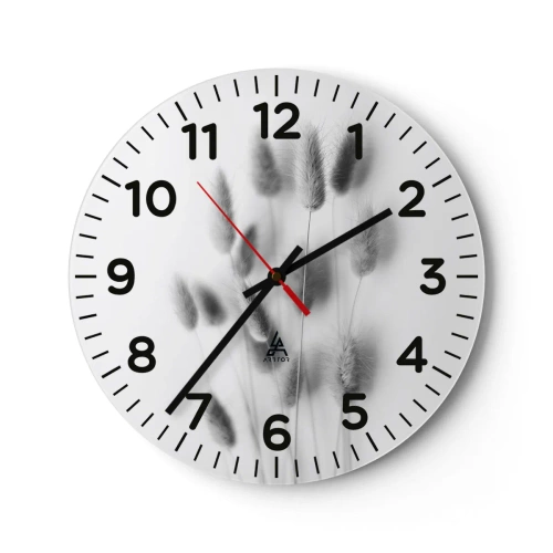 Nástěnné hodiny - Její načechranost tráva - 40x40 cm