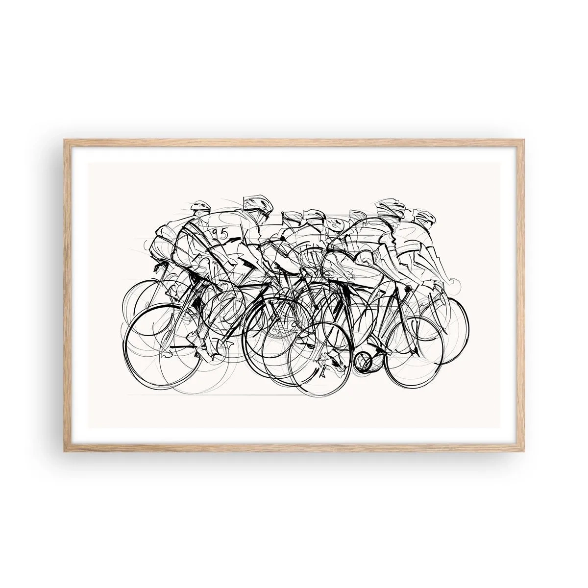 Plakát v rámu světlý dub - Společně v týmu - 91x61 cm