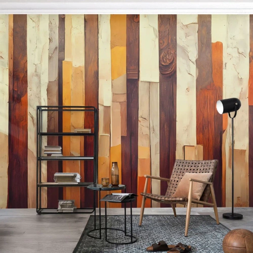 Fototapeta na míru Premium Canvas - Hymna lesních stromů - Kus, Abstrakce, Pásy