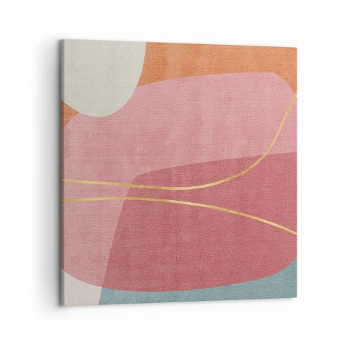 Obraz na plátně - Pastelová kompozice se zlatou nití - 50x50 cm