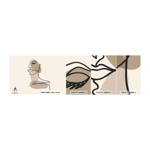 Vzor Fototapety Samolepicí Deluxe Sticker - Při poslechu samé sebe - Abstrakce, ženská tvář, Grafika - 100x30 cm