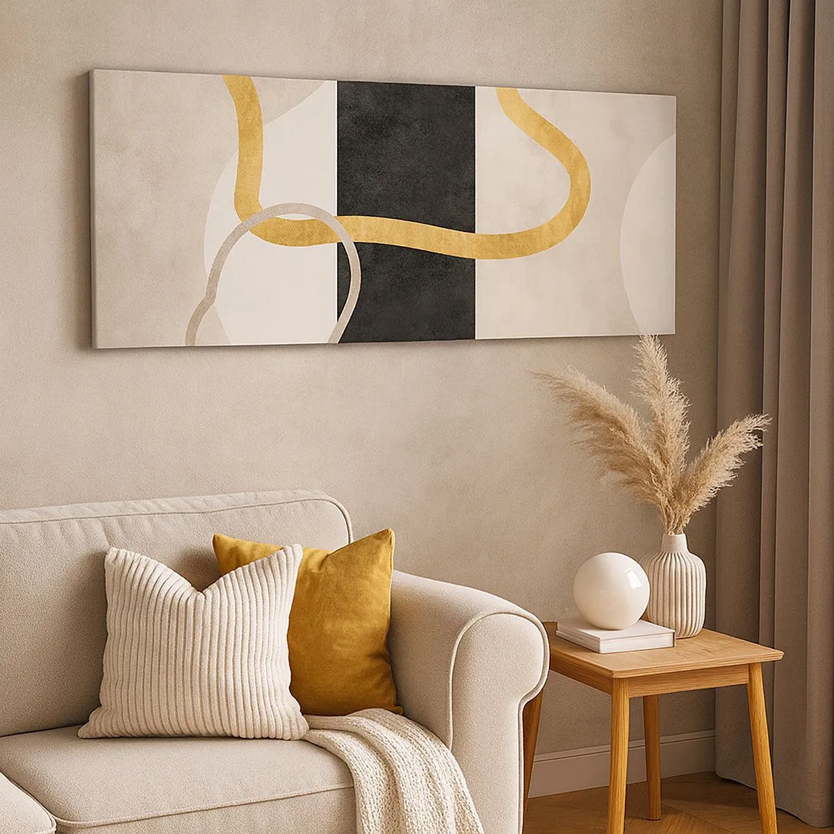 Obraz na plátně - Tvary ve smyčce - 100x40 cm