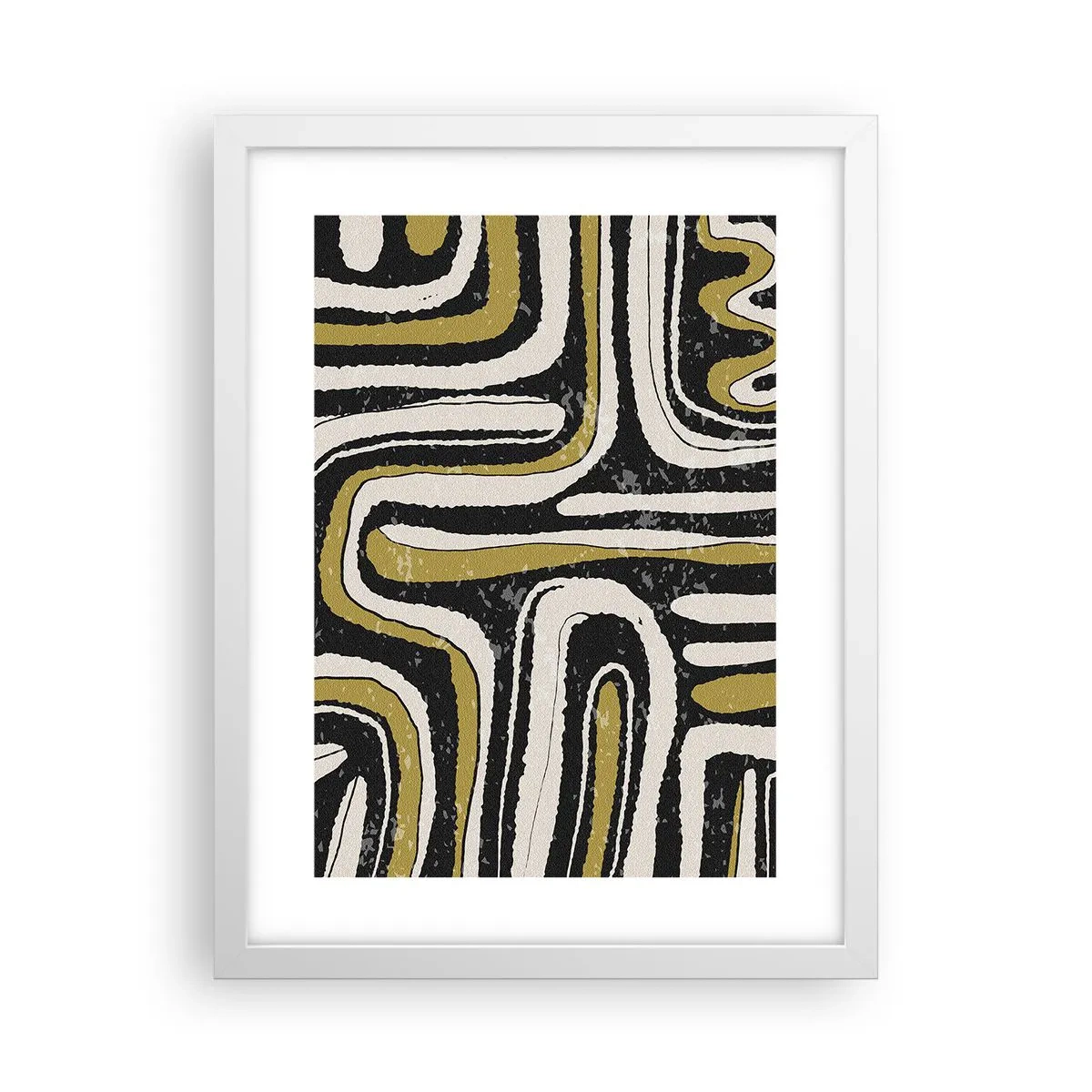 Plakát v bílém rámu - Kompozice: trakty a uličky - 30x40 cm